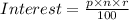 Interest = \frac{p \times n \times r}{100}