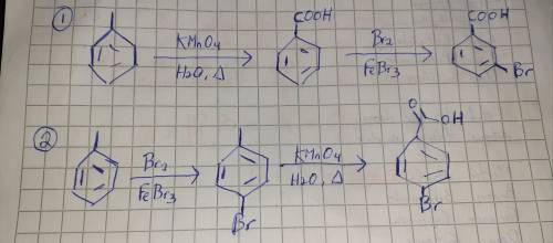 Toluene, C6H5CH3, is given below. Draw the major organic product for each reaction. Assume 1:1 react