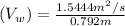 (V_w) = \frac{1.5444m^2/s}{ 0.792m}