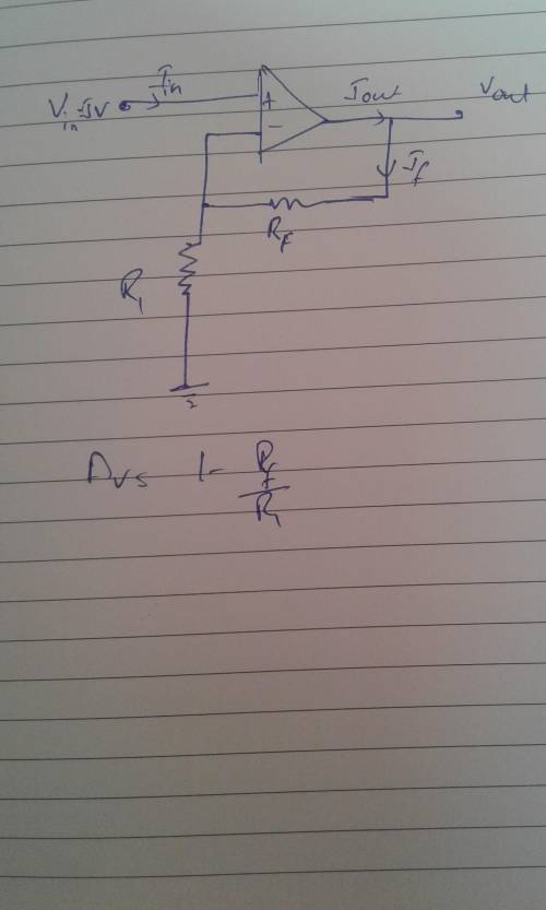 Design a non-inverting amplifier so that it has a gain of +48 (this gain is positive). Pick resistor