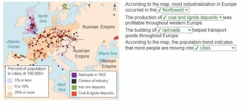 According to the map, most industrialization in Europe occurred in the. The production ofwas profita
