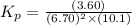 K_p=\frac{(3.60)}{(6.70)^2\times (10.1)}