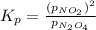 K_p=\frac{(p_{NO_2})^2}{p_{N_2O_4}}