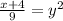 \frac{x+4}{9} =y^2