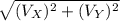 \sqrt{(V_X)^2+(V_Y)^2}