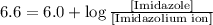 6.6=6.0+\log \frac{[\text{Imidazole}]}{[\text{Imidazolium ion}]}