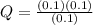 Q = \frac{(0.1)(0.1)}{(0.1)}