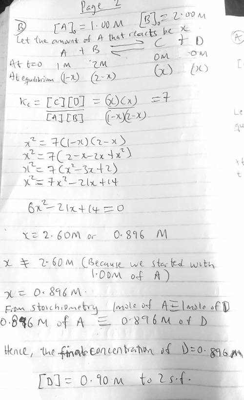 What is the final concentration of DD at equilibrium if the initial concentrations are [A][A]A_i = 1