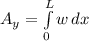 A_y = \int\limits^L_0 {w} \, dx