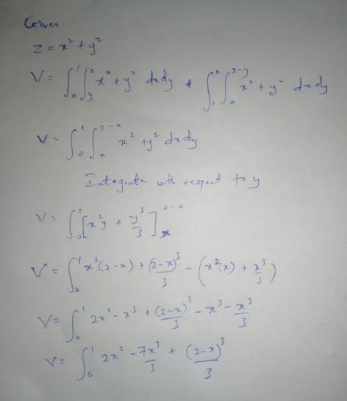 A solid right (noncircular) cylinder has its base R in the xy-plane and is bounded above by the para