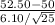 \frac{52.50 - 50}{6.10/\sqrt{25} }