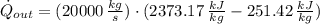 \dot Q_{out} = (20000\,\frac{kg}{s} )\cdot (2373.17\,\frac{kJ}{kg}-251.42\,\frac{kJ}{kg}  )