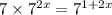 7 \times 7^{2x} = 7^{1 + 2x}