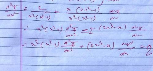 If y=(sec^-1x)^2, then show that x^2(x^2-1) d^2y/dx^2 + (2x^3 - x) dy/dx = 2