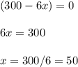 (300-6x)=0\\\\6x=300\\\\x=300/6=50