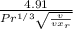 \frac{4.91}{Pr^{1/3}\sqrt{\frac{v}{vx_{r} } }  }