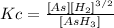 Kc=\frac{[As][H_2] ^{3/2}}{[AsH_3]}