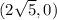 (2\sqrt{5}, 0)