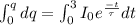 \int_{0}^{q} dq = \int_{0}^{3}I_{0}e^{\frac{-t}{\tau }}dt