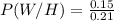 P(W/H)=\frac{0.15}{0.21}