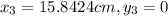 x_3=15.8424 cm,y_3=0