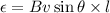 \epsilon =Bv\sin\theta\times l