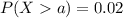 P(Xa)=0.02