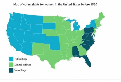 Based on this map, one can infer that women in the early 20th Century A) were not allowed to vote in