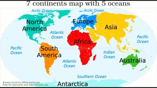 What are the 4 continents and where are they located?  plzz  i got a quiz tomorrow!