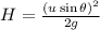 H=\frac{(u\sin \theta )^2}{2g}