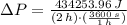 \Delta P = \frac{434253.96\,J}{(2\,h)\cdot (\frac{3600\,s}{1\,h} )}