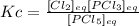 Kc=\frac{[Cl_2]_{eq}[PCl_3]_{eq}}{[PCl_5]_{eq}}