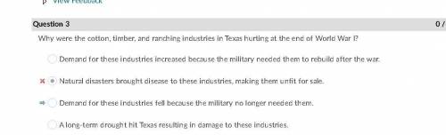 Why were the cotton, timber, and ranching industries in Texas hurting at the end of World War I? Dem