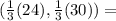 (\frac{1}{3} (24), \frac{1}{3}(30) )=