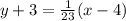 y+3=\frac{1}{23}(x-4)