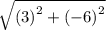 \sqrt{ {(3)}^{2} +  {( - 6)}^{2}  }