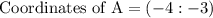 \text{Coordinates of A} = (-4:-3})