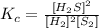 K_{c}=\frac{[H_2S]^2}{[H_2]^2[S_2]}