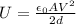 U=\frac{\epsilon_0 A V^2}{2d}