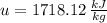 u = 1718.12\,\frac{kJ}{kg}