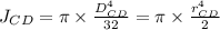 J_{CD} = \pi \times \frac{D_{CD}^4}{32} =\pi \times \frac{r_{CD}^4}{2}