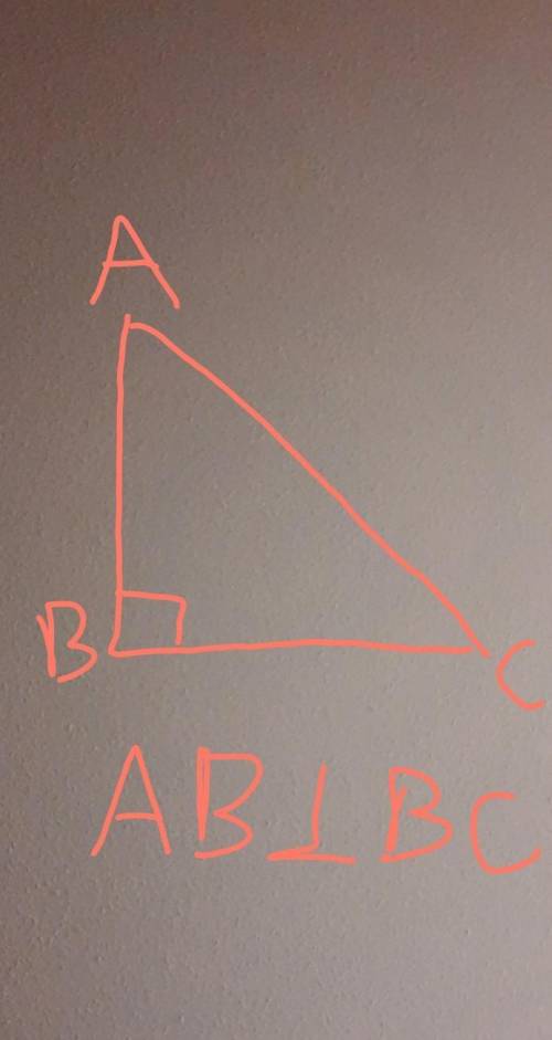 Triangle ABC has vertices at A(3 , 7), B(5, 7), and C(3, 1). Which statement proves that triangle AB