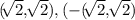 (\sqrt[]{2},\sqrt[]{2}), (-(\sqrt[]{2},\sqrt[]{2})