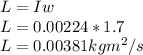 L=Iw\\L=0.00224*1.7\\L=0.00381 kgm^{2} /s