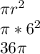 \pi r^2\\\pi*6^2\\36\pi