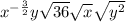 x^{-\frac{3}{2}}y\sqrt{36}\sqrt{x}\sqrt{y^2}