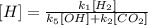 [H]= \frac{k_{1}[H_{2}]  }{k_{5}[OH] +k_{2}[CO_{2}]}\\