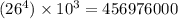 (26^4)\times 10^3=456976000