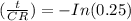 (\frac{t}{CR} ) = -In(0.25)