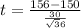 t=\frac {156-150}{\frac{30}{\sqrt 36}}